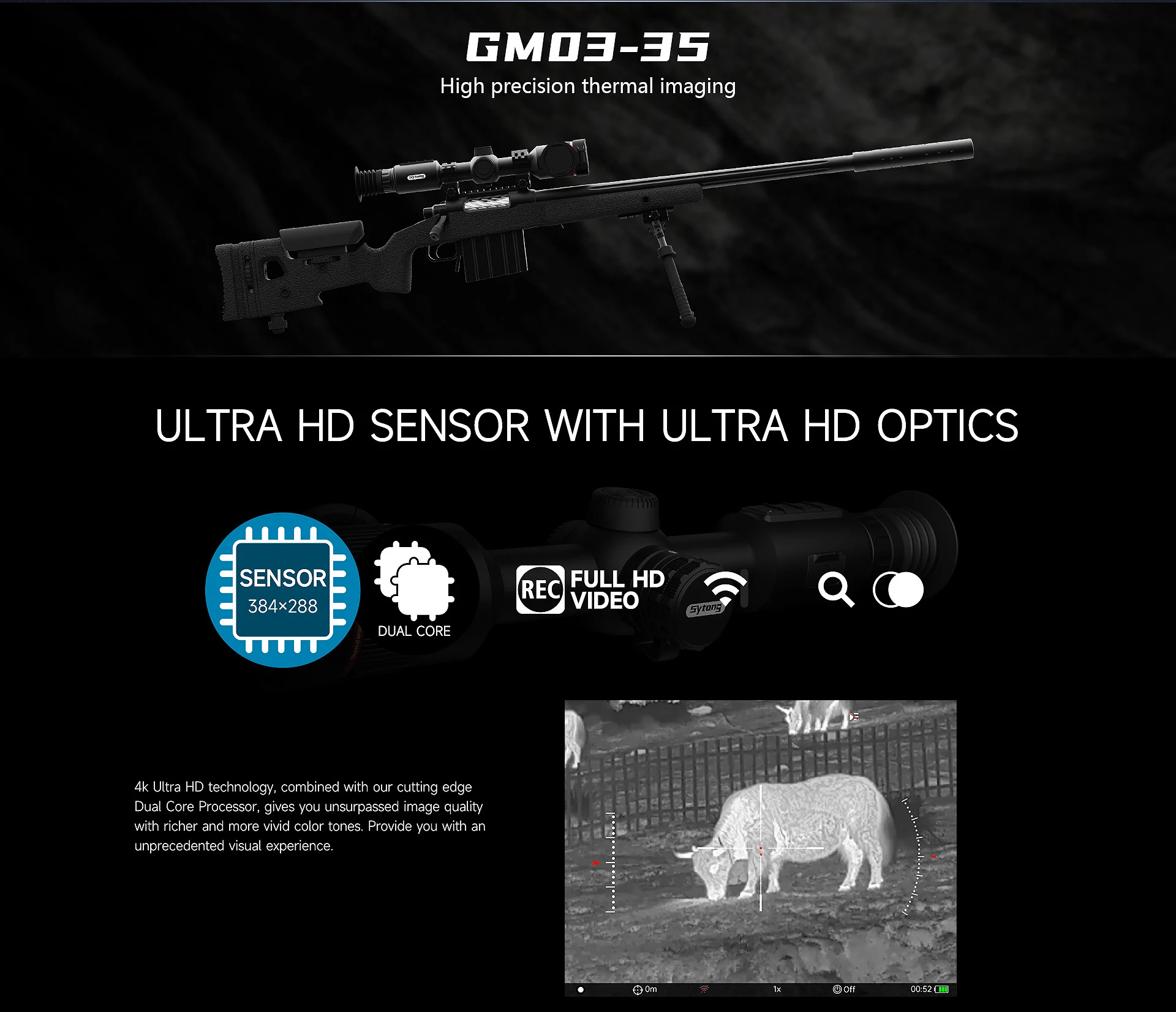 SYTONG GM03-35 THERMAL RIFLE SCOPE 384x288 SENSOR