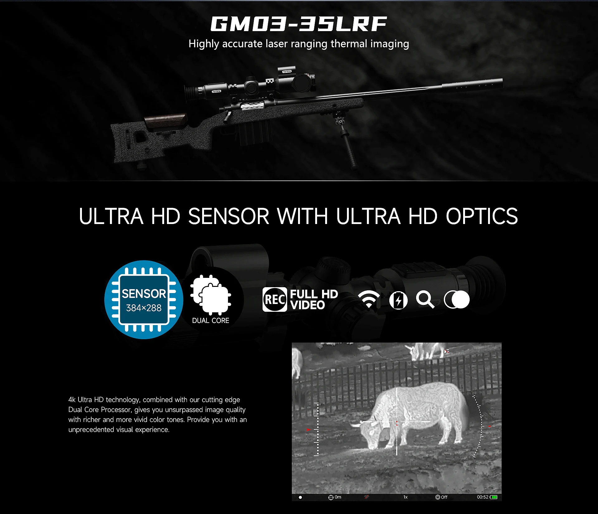 SYTONG GM03-35LRF THERMAL RIFLE SCOPE WITH RANGE FINDER AND BALLISTICS