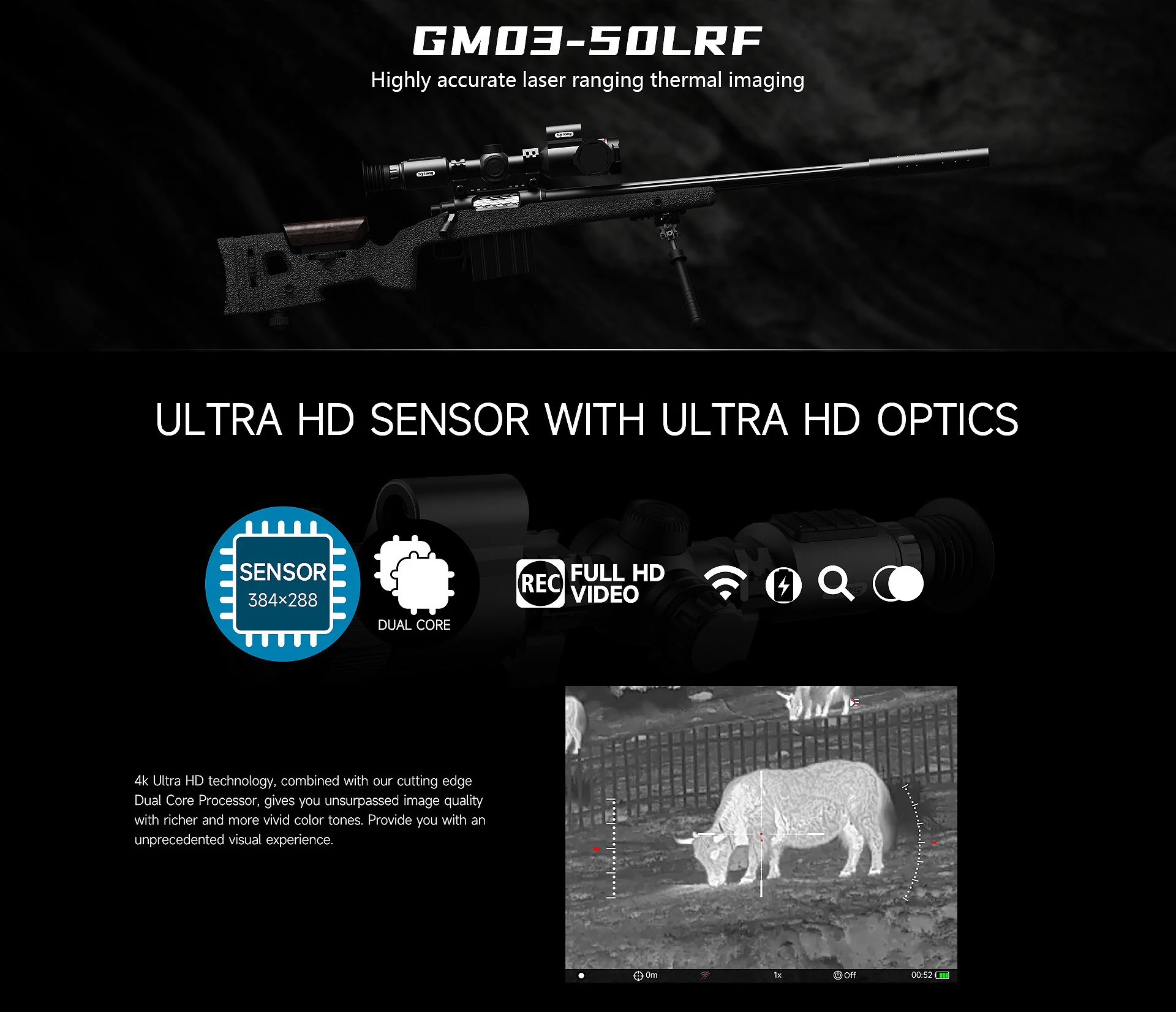 SYTONG GM03-50LRF THERMAL RIFLE SCOPE WITH RANGE FINDER AND BALLISTICS