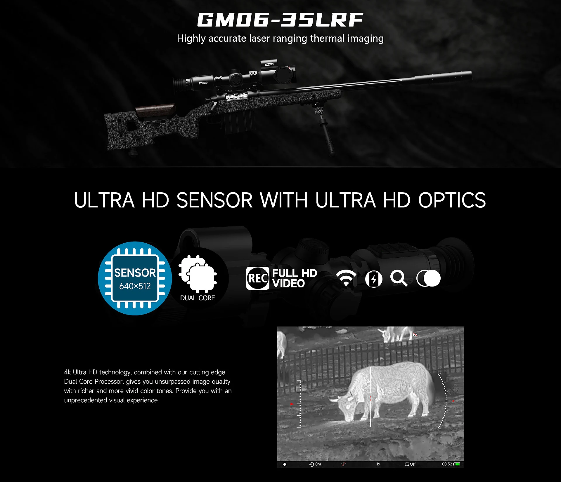 SYTONG GM06-35LRF THERMAL RIFLE SCOPE WITH RANGE FINDER AND BALLISTICS