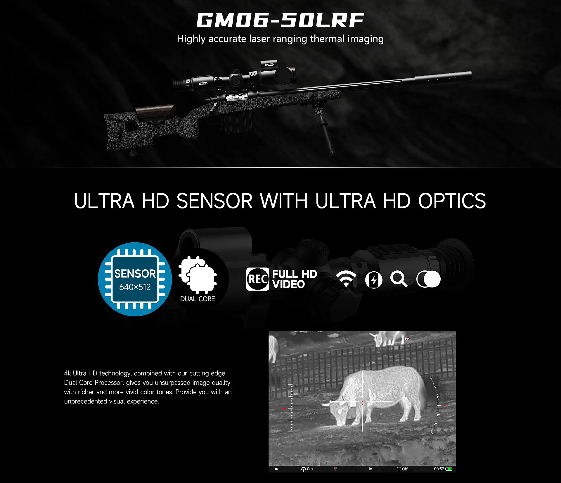 SYTONG GM06-50LRF THERMAL RIFLE SCOPE WITH RANGE FINDER AND BALLISTICS